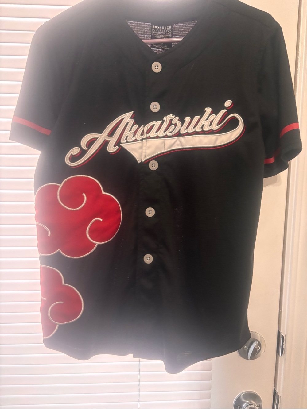BoxLunch Naruto Shippuden Black Graphic Stitched Jersey